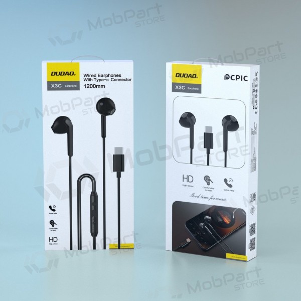 USB-C austiņas Dudao X3C melnas