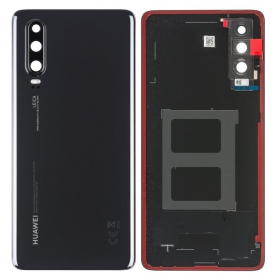 Huawei P30 aizmugurējais baterijas vāciņš (melns) (service pack) (oriģināls)
