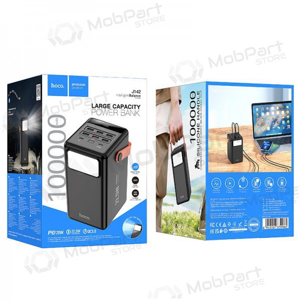 Ārējā baterija Power Bank Hoco J142 22.5W+PD20W 100000mAh melna