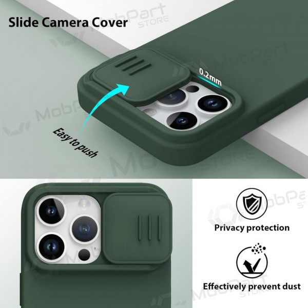 Apple iPhone 14 Pro vāciņš „Nillkin Silicone“ (tumši zaļš) Apple iPhone 14 Pro vāciņš „Nillkin Silicone“ (tumši zaļš)