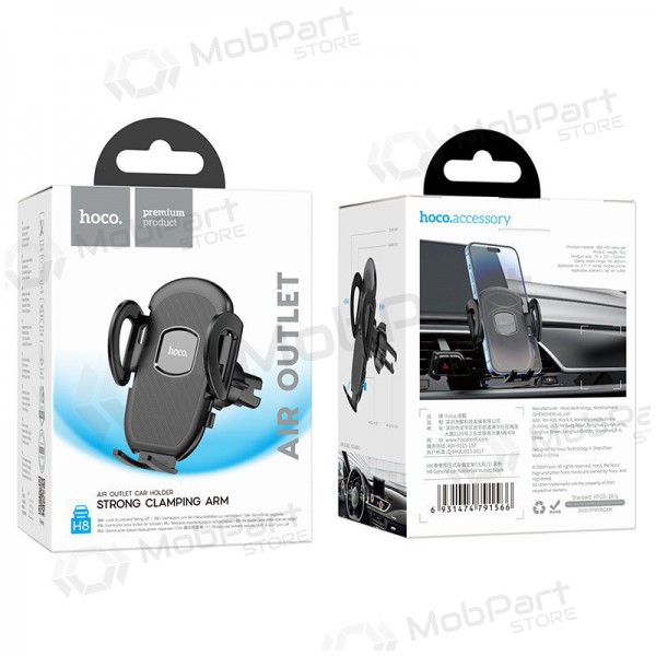 Tālruņa turētājs automobiļiem Hoco H8 (air vent) melns