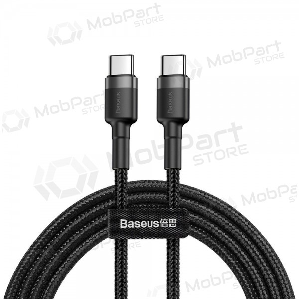 USB kabelis Baseus Cafule PD60W Type-C 2.0m pelēks-melns CATKLF-HG1