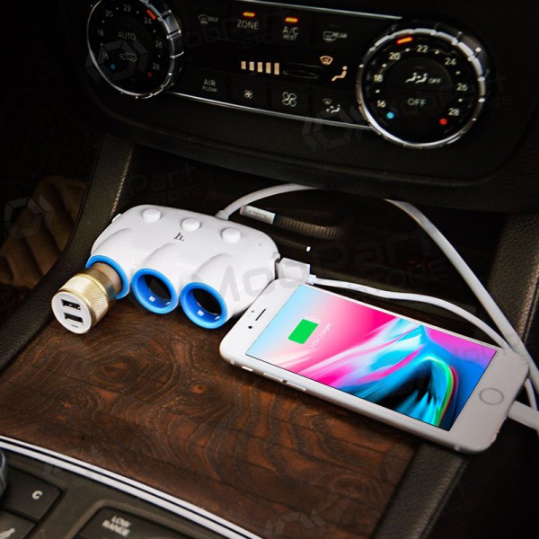 Auto lādētājs - šakotuvas Hoco C1 2xUSB 3xconnector (3.1A) Auto lādētājs - šakotuvas Hoco C1 2xUSB 3xconnector (3.1A)