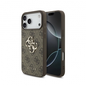 Apple iPhone 18 Pro maciņš - Guess PU 4G Metal Logo (pelēks)