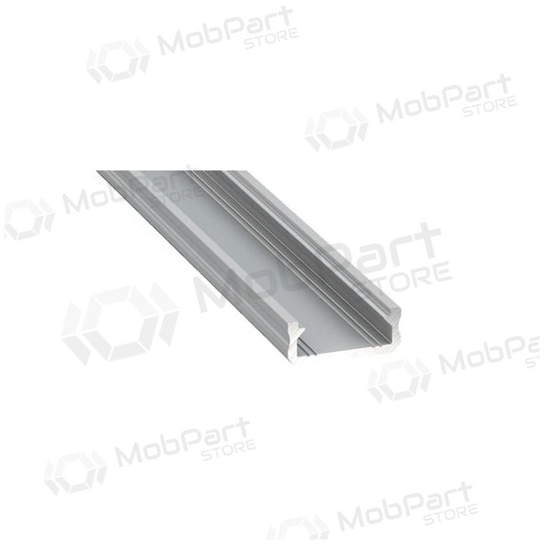 Aliuminis paviršinis profilis Lumines LED juostoms D (pelēks, 2m) 