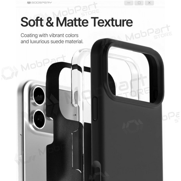 Apple iPhone 17 Pro Max, 18 Pro Max maciņš Mercury - Pure Magsafe Silicon Case (melns)