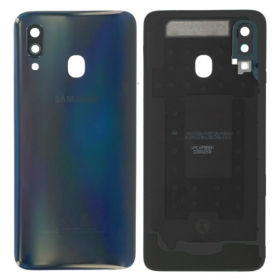 Samsung A405 Galaxy A40 2019 aizmugurējais baterijas vāciņš (melns) (lietots grade B, oriģināls)