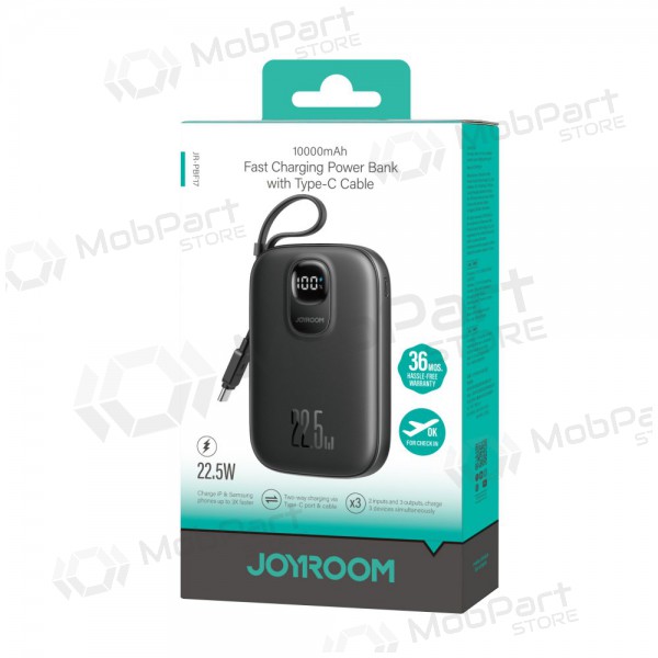 Ārējā baterija Power Bank Joyroom JR-PBF17 22.5W with USB-C cable 10000mAh melna