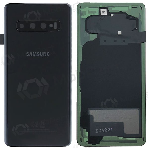 Samsung G973 Galaxy S10 aizmugurējais baterijas vāciņš melns (Prism Black) (service pack) (oriģināls)