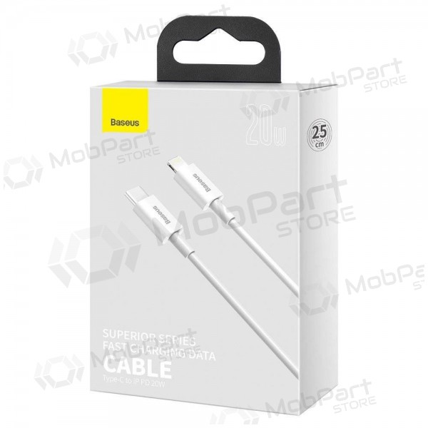 Kabelis Baseus Superior Type-C - Lightning PD 20W 0.25m (balts) CATLYS-02