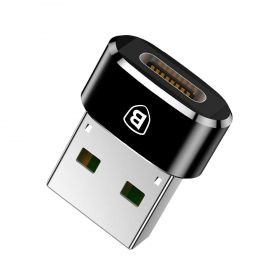 Adapteris Baseus Type-C to USB-A melns CAAOTG-01