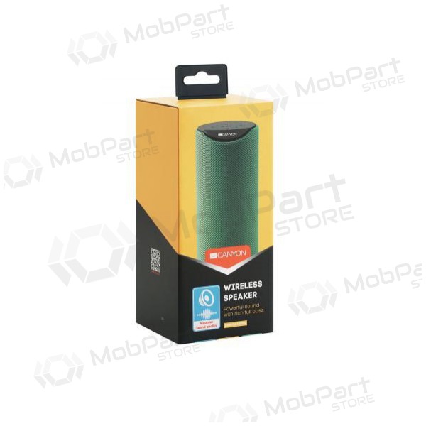 Bluetooth pārnēsājamais skaļrunis CANYON CNS-CBTSP5 (MicroSD, AUX, BT V5.0, 1200mAh) (zaļš)