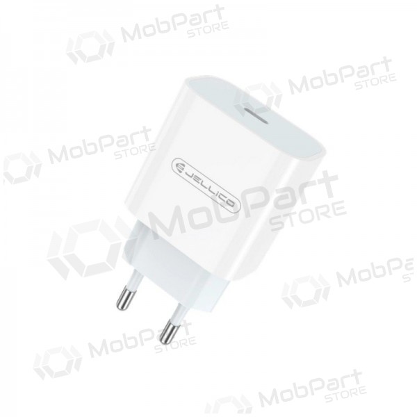 Lādētājs Jellico AK180 20W USB-C + USB-C to Lightning cable 1.0m balts