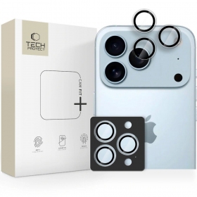 Apple iPhone 14 Pro, 14 Pro Max, 15 Pro, 15 Pro Max, 16 Pro, 16 Pro Max, 17 Pro, 17 Pro Max aizsargstikls kamerai - Tech-Protect CamRing Fit+ (caurspīdīgs)