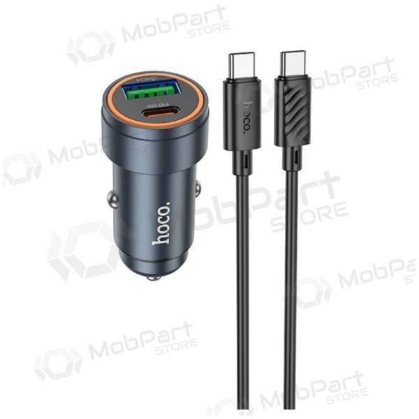 Automašīnas tālruņa lādētājs Hoco Z57A 30 W USB-C + USB-A ar USB-C kabeli 1 m