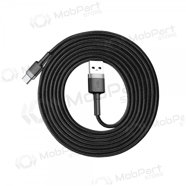 USB kabelis Baseus Cafule Type-C 2.0m 2.0A (pelēks-melns) CATKLF-CG1