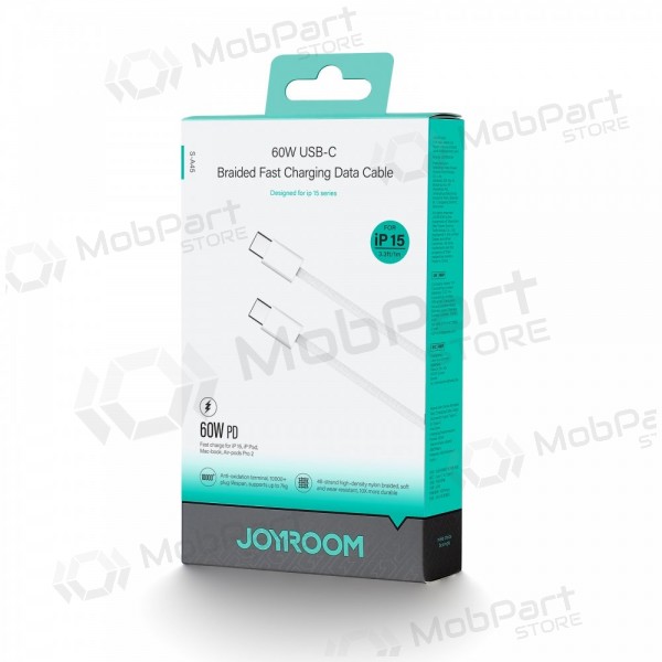 USB kabelis Joyroom S-A45 USB-C to USB-C 60W 1.0m balts