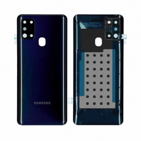 Samsung A217 Galaxy A21s 2020 aizmugurējais baterijas vāciņš (melns) (lietots grade B, oriģināls)