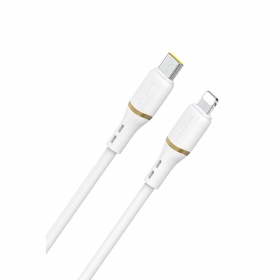 Lightning kabelis Dudao L25X USB-C uz Lightning 1 m 30 W balts