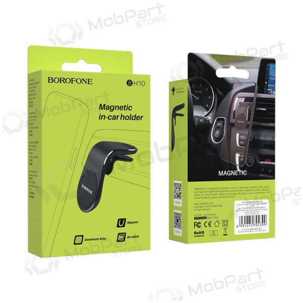 Automobilinis Universāls telefono laikiklis Borofone BH10, tvirtinamas ant ventiliacijos grotelių, magnetinis, melns