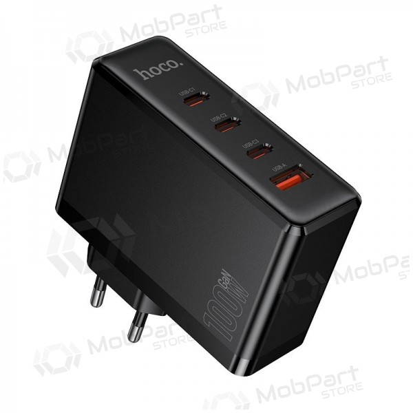 Tālruņa lādētājs Hoco N85 100 W 3x USB-C + USB-A melns