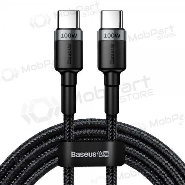 USB kabelis Baseus Cafule PD100W Type-C 2.0m pelēks-melns CATKLF-ALG1