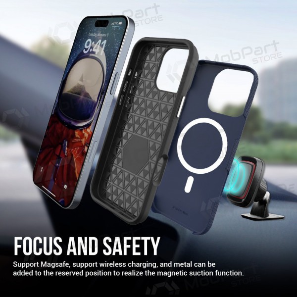 Maciņš / vāciņš Perfectionists Triangle Mag Case Apple iPhone 12 Pro Max tumši zils Maciņš / vāciņš Perfectionists Triangle Mag Case Apple iPhone 12 Pro Max tumši zils