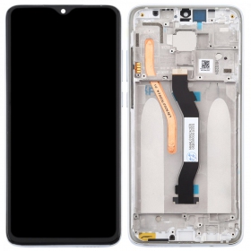 Xiaomi Redmi Note 8 Pro ekrāns (balts) (ar rāmīti) (service pack) (oriģināls)