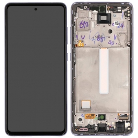 Samsung Galaxy A52 4G / A52 5G ekrāns (violets) (ar rāmīti) (OLED)