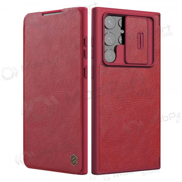 Samsung Galaxy S23 FE maciņš „Nillkin Leather“ (sarkans) Samsung Galaxy S23 FE maciņš „Nillkin Leather“ (sarkans)