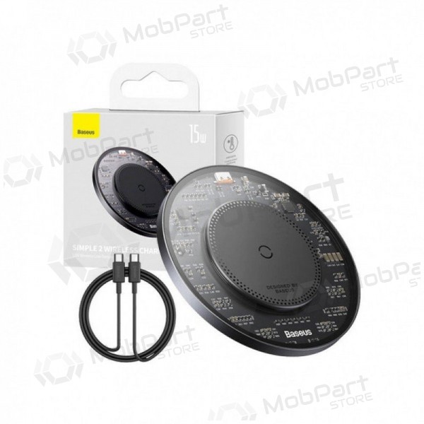 Bezvadu lādētājs Baseus BS-W530 15 W Qi melns.