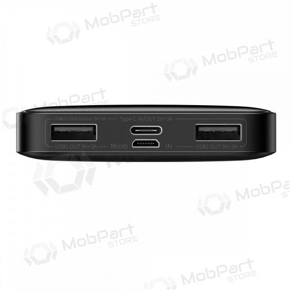 Ārējā baterija Power Bank Baseus Bipow Type-C PD+2xQuick Charge 3.0 15W 10000mAh melna PPBD050001