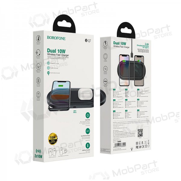 Lādētājs bezvadu Borofone BQ7 Prominent Dual (10W) (melns)