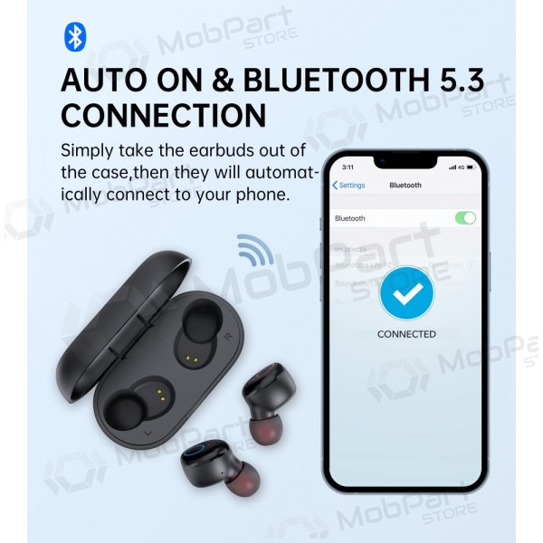 Bezvadu austiņas Choetech BH-T16 Hi-Fi Bean TWS Bezvadu austiņas Choetech BH-T16 Hi-Fi Bean TWS