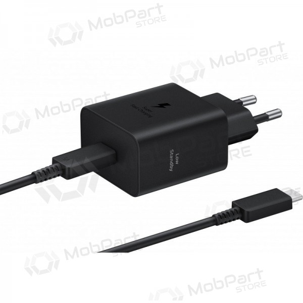 Lādētājs Samsung EP-T4511XBEGEU 45W + USB-C to USB-C kabelis melns