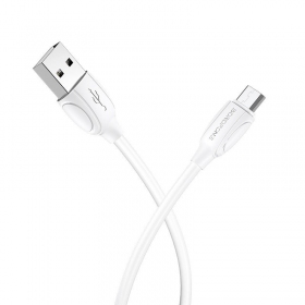 USB kabelis Borofone BX19 USB-A to MicroUSB 1.0m balts