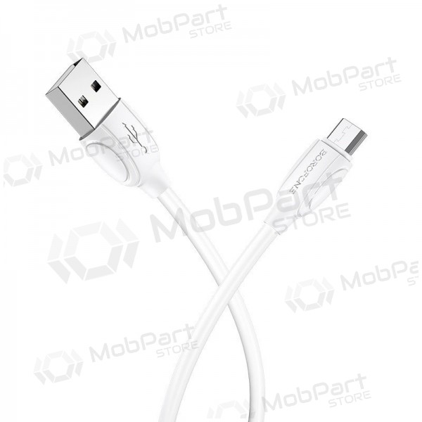 USB kabelis Borofone BX19 USB-A to MicroUSB 1.0m balts