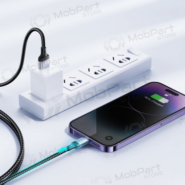 USB kabelis Joyroom S-UL012A10 USB to Lightning 2.4A 1.2m melns