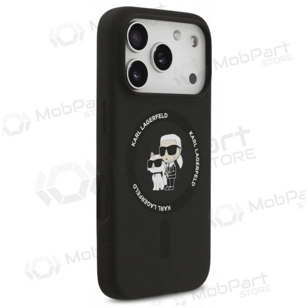 Apple iPhone 17 Pro maciņš - Karl Lagerfeld Liquid Silicone Karl and Choupette MagSafe (melns)