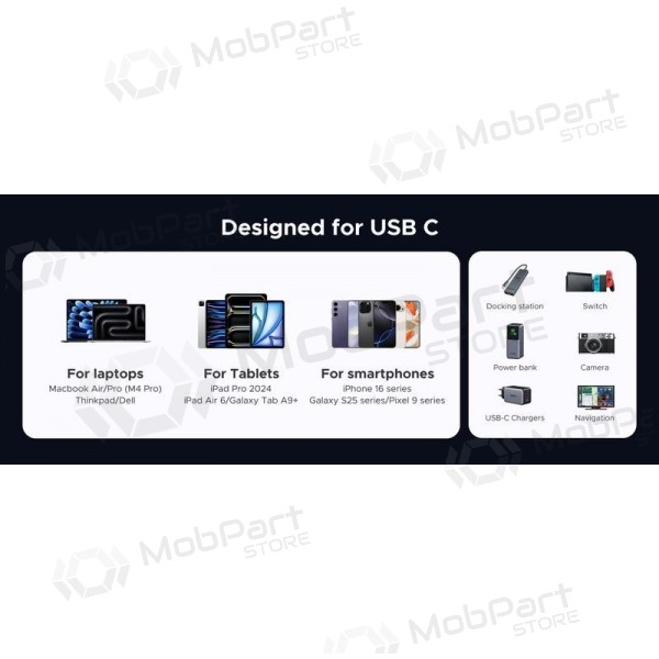 USB-C kabelis Ugreen L706 USB-C uz USB-C 1 m 240 W melns