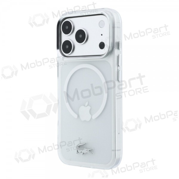 Apple iPhone 18 Pro Max maciņš - Lacoste IML Frosted Petit Pique Metal Logo MagSafe (caurspīdīgs)