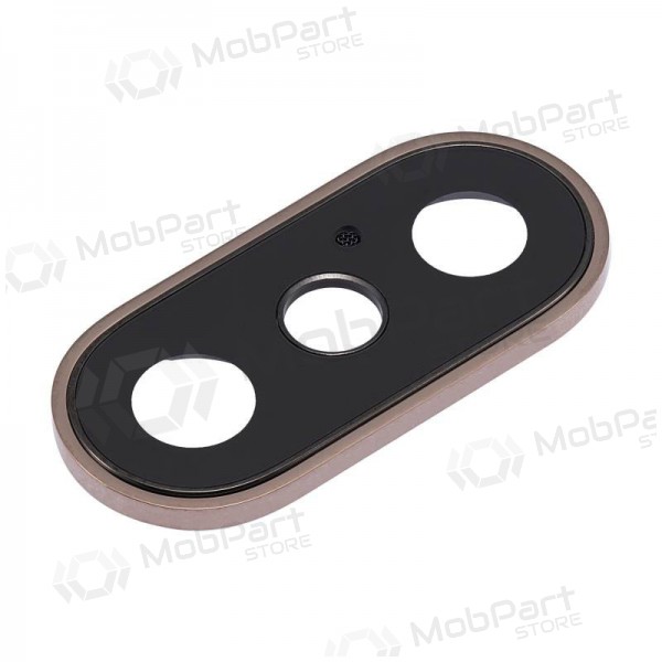 Apple iPhone XS / XS Max kameras stikliņš (zelta) (ar rāmīti) Apple iPhone XS / XS Max kameras stikliņš (zelta) (ar rāmīti)