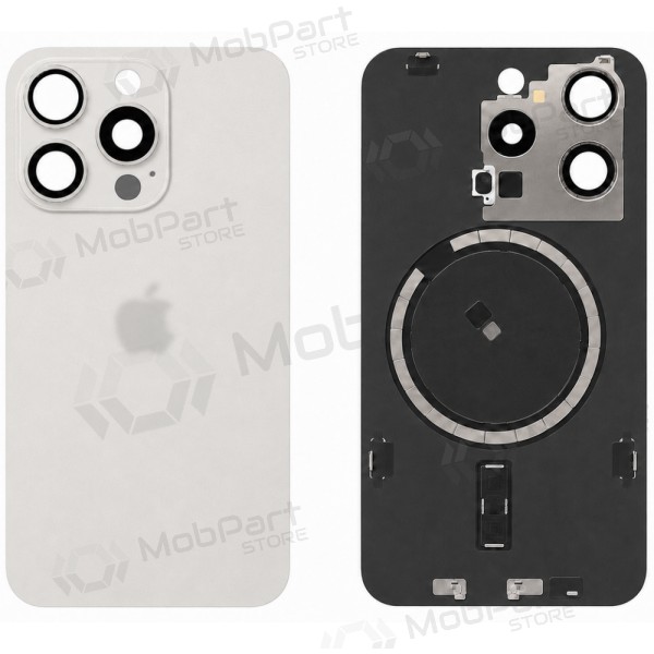 Apple iPhone 15 Pro aizmugurējais vāciņš - balts (Premium)