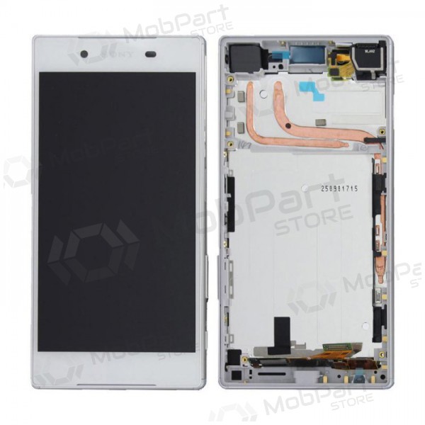 Sony E6603 / E6653 Xperia Z5 ekrāns (balts) (ar rāmīti) (lietots grade A, oriģināls)