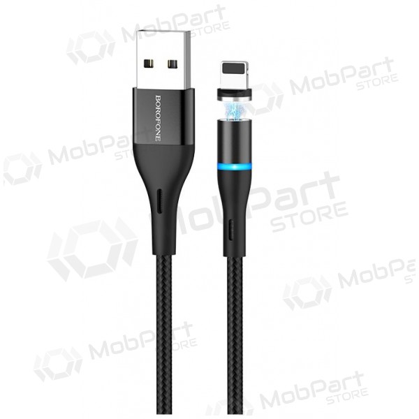 USB kabelis Borofone BU16 Skill Magnetic Lightning 1.0m (melns)