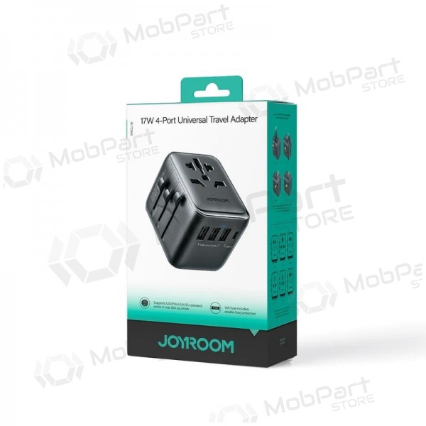 Universāls kelioninis lādētājs Joyroom JR-TCW01 3xUSB-A/USB-C melns