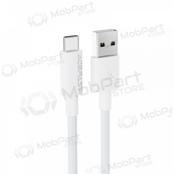 USB kabelis Acefast C18-04 USB-A to USB-C 1.2m balts