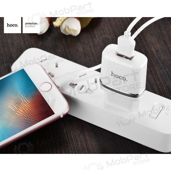 Lādētājs HOCO C11 Smart USB + lightning (5V 1A) (balts)