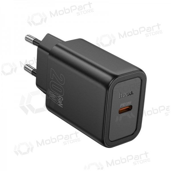 Tālruņa lādētājs Hoco N60 20 W GaN USB-C melns