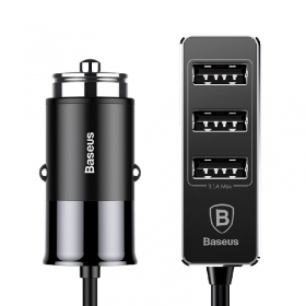 Auto lādētājs Baseus CCTON-01 (4xUSB 5.5A) (melns)